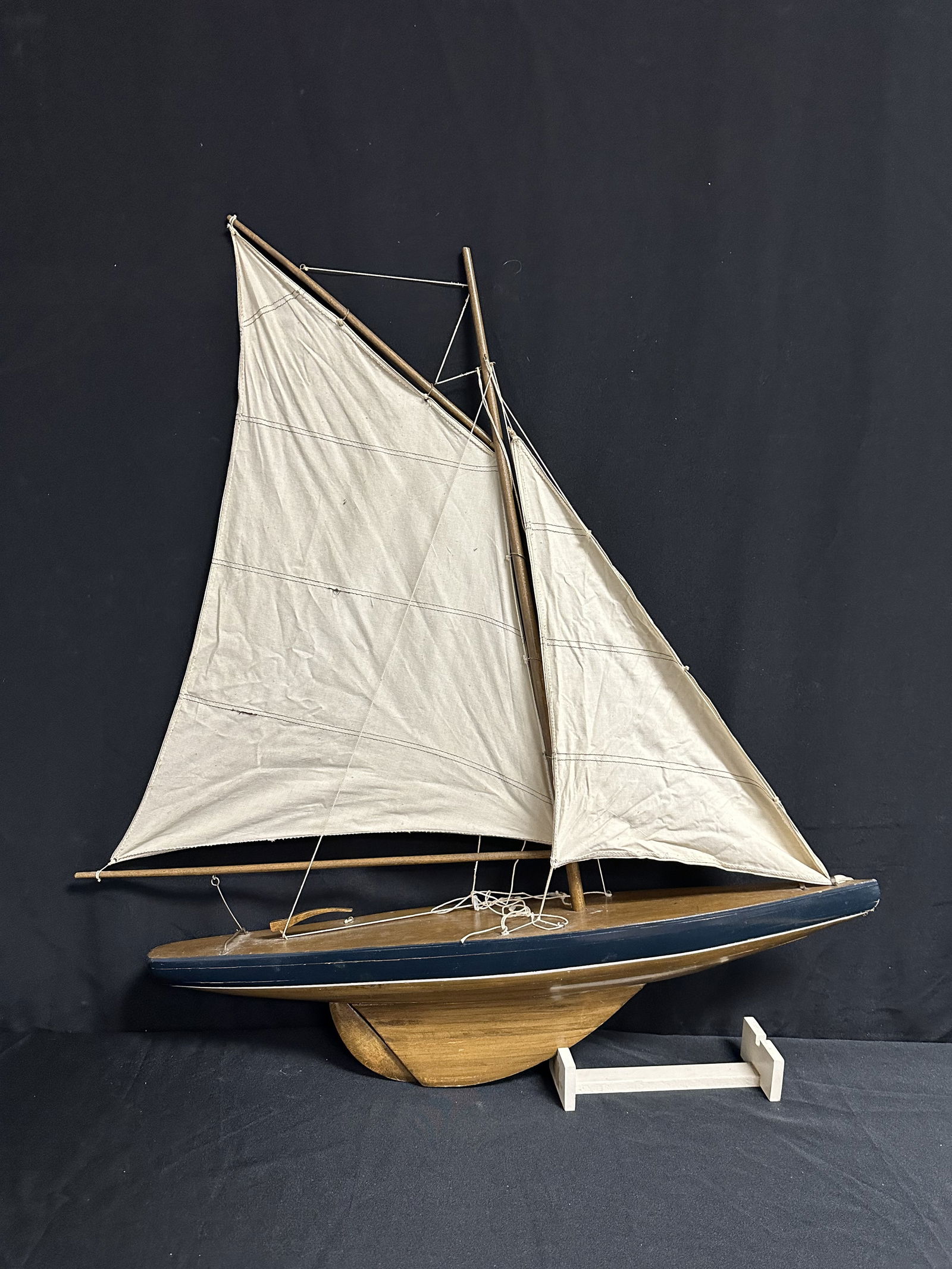 Vintage Large Wood Pond Sailboat 29 inch by 36 inch (1 of 12)