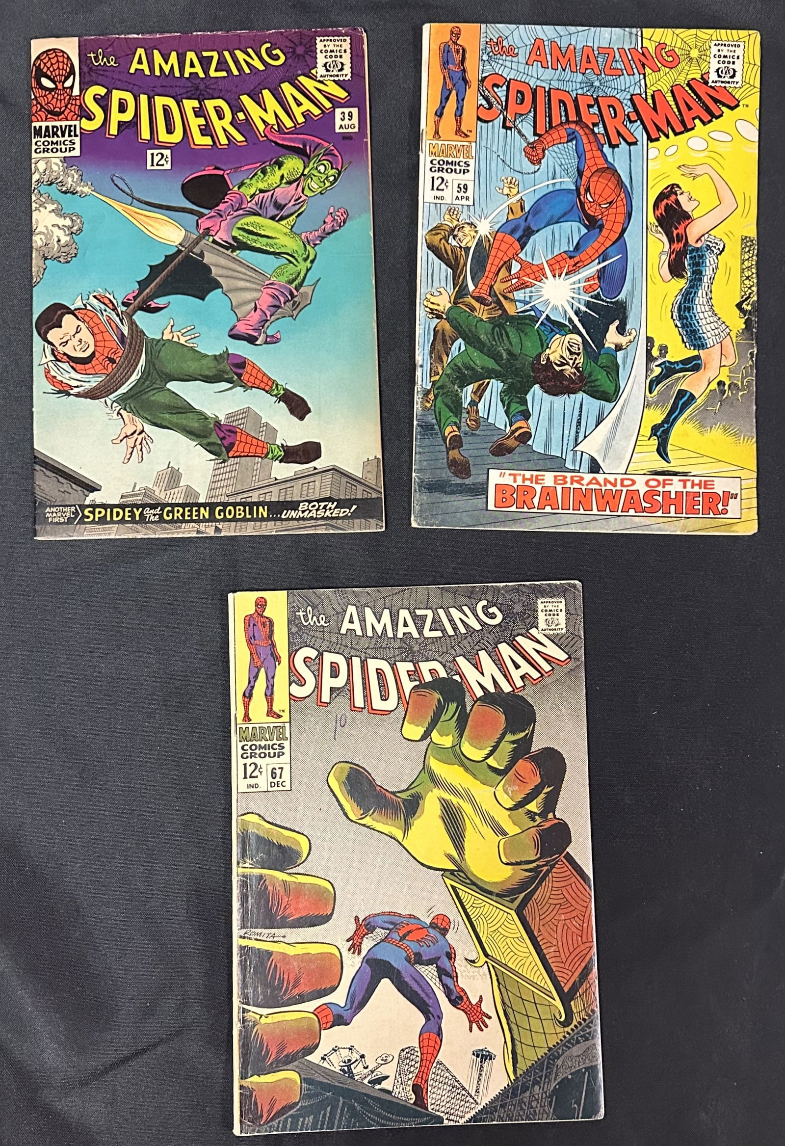 Three Silver Age Amazing Spider-Man Comic Books, 39, 59, 67 (1 of 11)