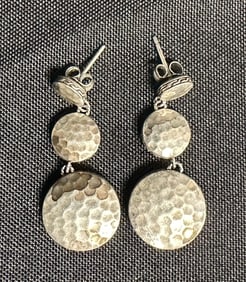 Pair of John Hardy Silver Earrings