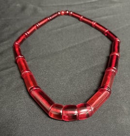 Large Red Bakelite Necklace