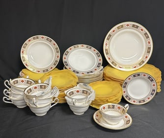 71 Pieces Royal Crown Derby Dinnerware in Derby Border Pattern