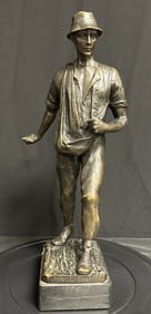 Heavy Bronze Figure of a Farmer Signed Ernst Beck