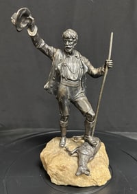 Silvered Figure of a German Hunter Capturing a Goat