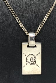 Gucci Ghost Pendant Necklace Sterling Silver w/ 20 inch Chain