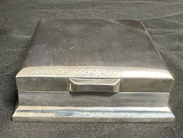 Sterling Silver Table Box Burl Wood Lined