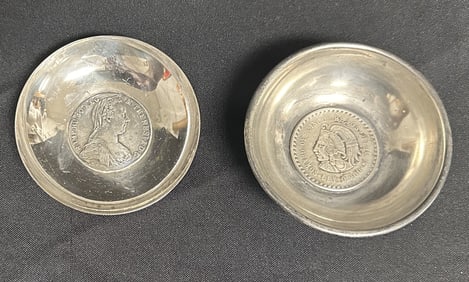 Two Sterling Silver Coin Dishes
