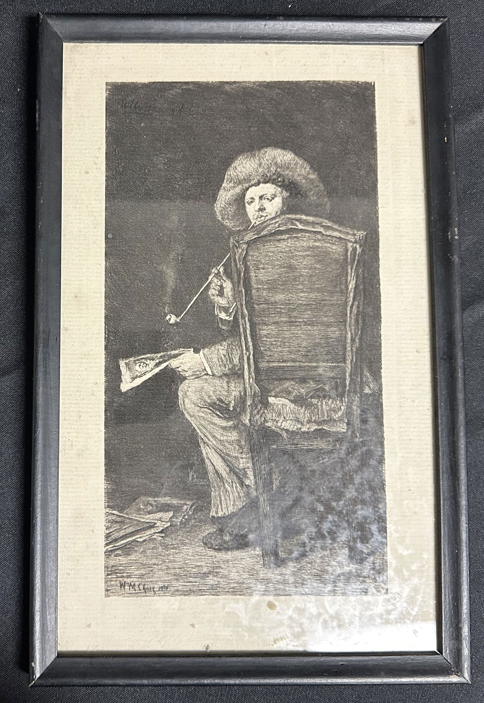 Etching William Merritt Chase Portrait of Frank Duveneck 1879 (1 of 6)