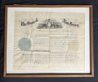 1862 Civil War Appointment to Lieutenant NJ 13th Regiment Company A