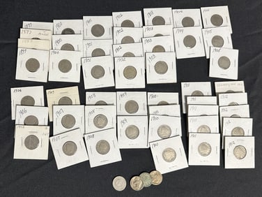Group of 50 Barber Nickels
