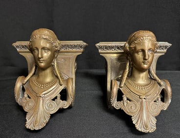 Pair of Bronze Grecian Style Corners