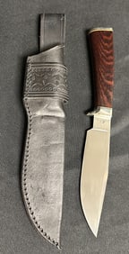 Custom Made Knife and Tooled Leather Sheath