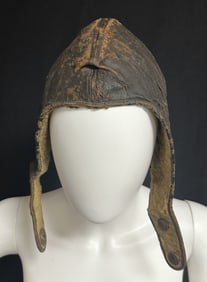 Vintage Leather Aviator Cap and Photo