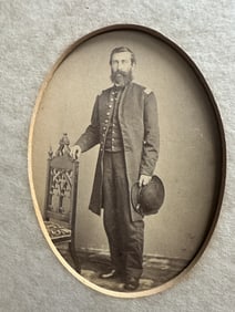 Large Oval Civil War Photo in Frame