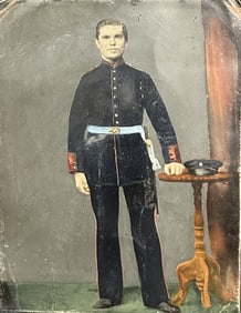 Large Military Hand Colored Tintype Full Plate