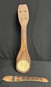 Wood Hatian Instruments - String Instrument and Percussion Instrument