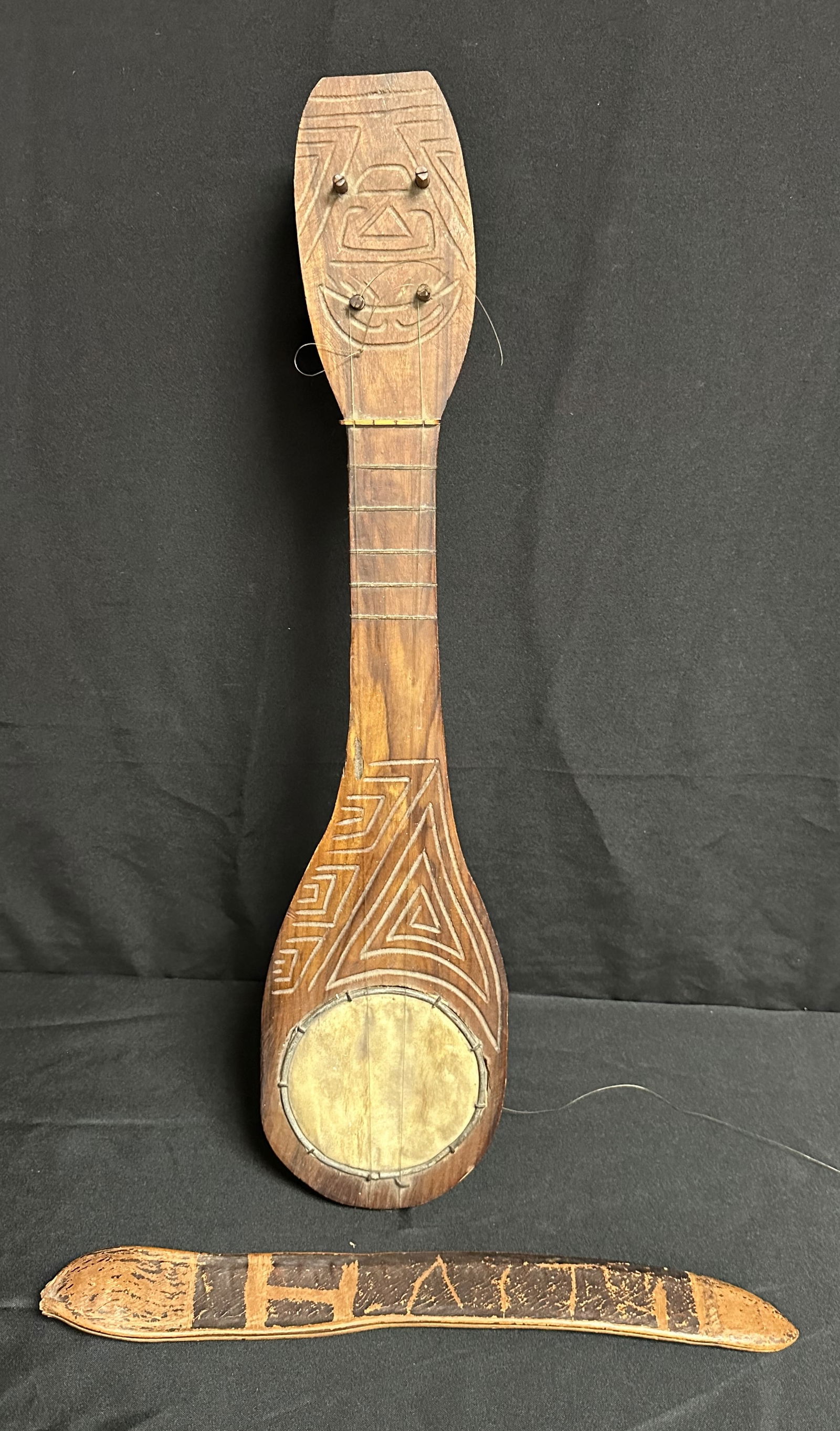 Wood Hatian Instruments - String Instrument and Percussion Instrument (1 of 8)