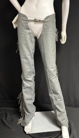 Zippered Leather Chaps with Sterling Silver