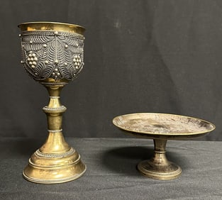 Mixed Metal Church Goblet and Tazza