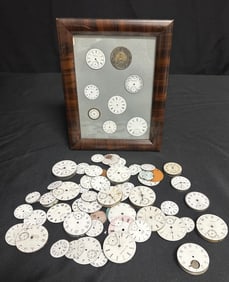 Group of Pocket Watch Faces and Movements