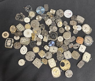 Group of Wristwatch Faces and Movements 1