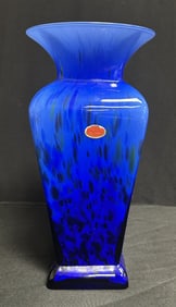 Large Murano Lavorazone Blue Glass Vase