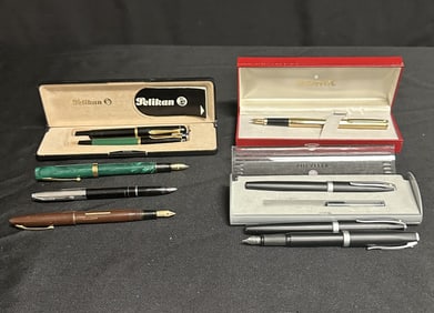 Sheaffer and Pelikan Pen Lot - 9 Pens Fountain Pens