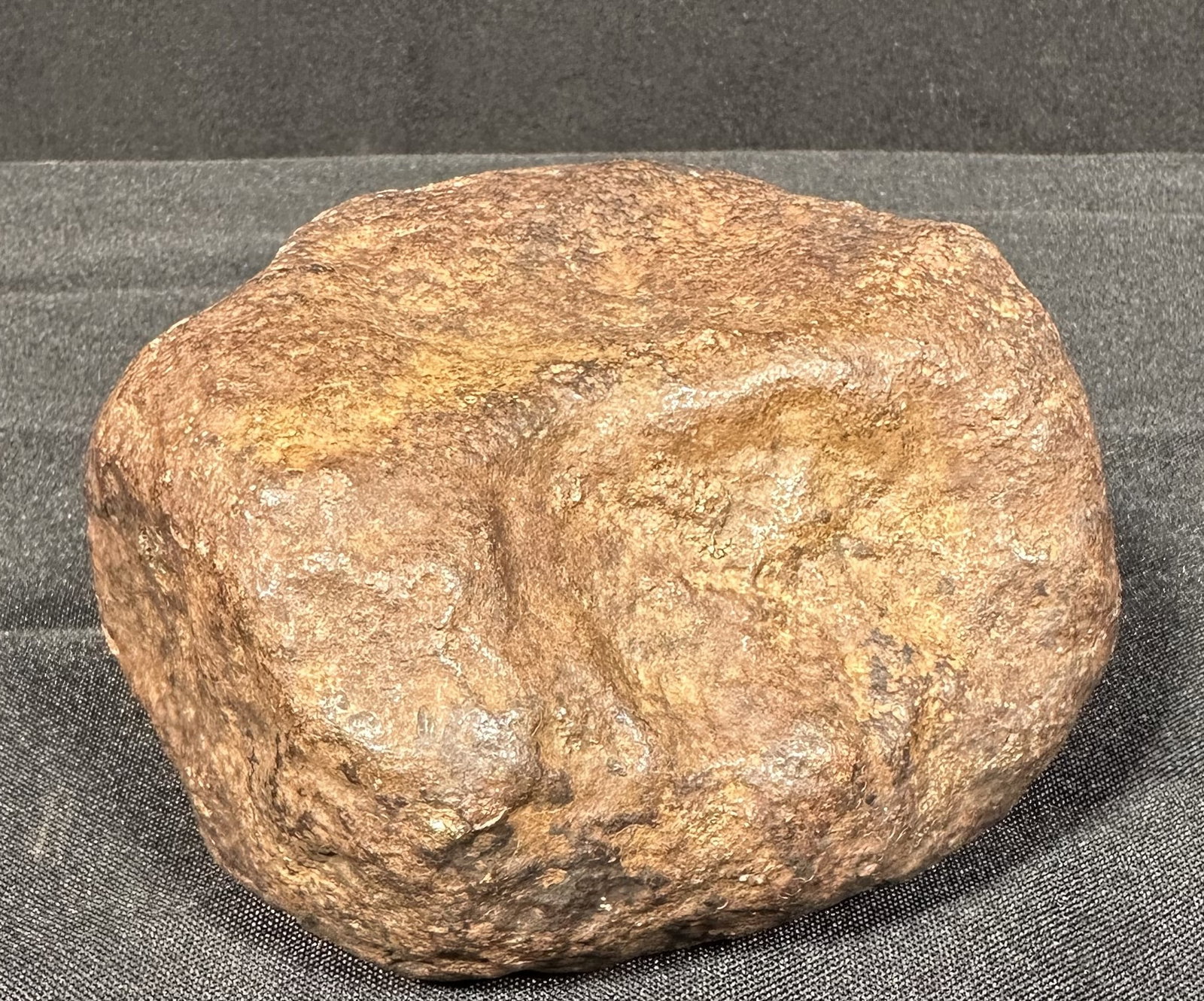 Meteorite 3lb 5oz 4 3/4 Inches Wide: This description was modified. There were some lines that described this type of meteorite in general that weren't exactly specific to this example. Wanted to avoid any confusion. This meteorite is fr
