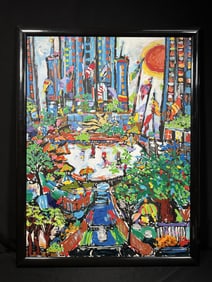 Edward Sokol Painting Rockerfeller Center