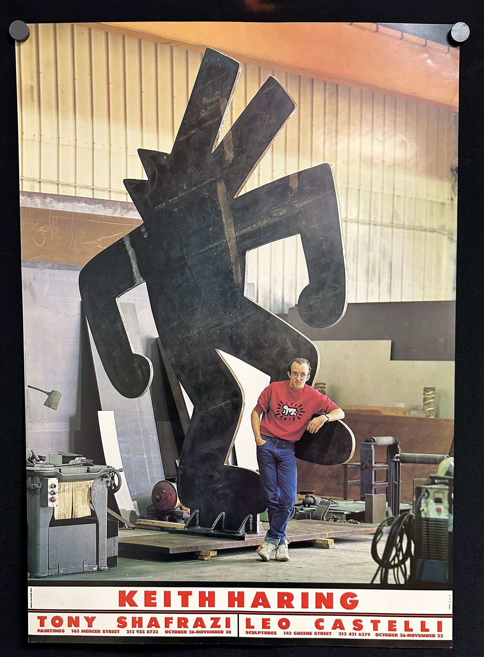 Keith Haring 1985 Exhibition Poster Tony Shafrazi and Leo Castelli Heavy Stock (1 of 6)