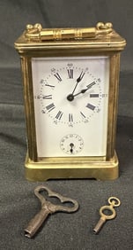 Carriage Clock Brass with Alarm Running Well