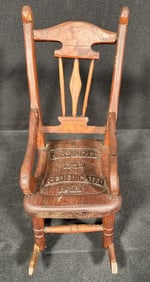 Folk Art Carved Rocking Chair Commemorating Centennial of Capitol Building