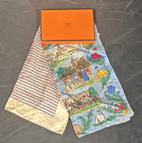 Hermes Two Pocket Squares in Box