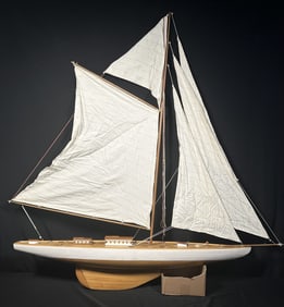 Large Hand Assembled Wood Sail Boat 56 Inches Long, 60 Inches Tall