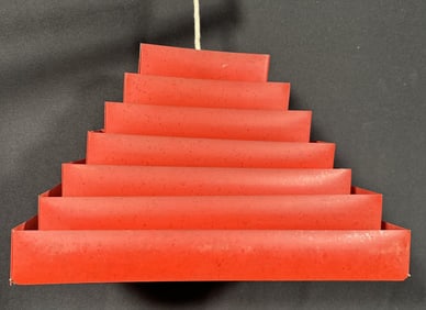 Red 1950s Venetian Collapsible Pagoda Style Shade