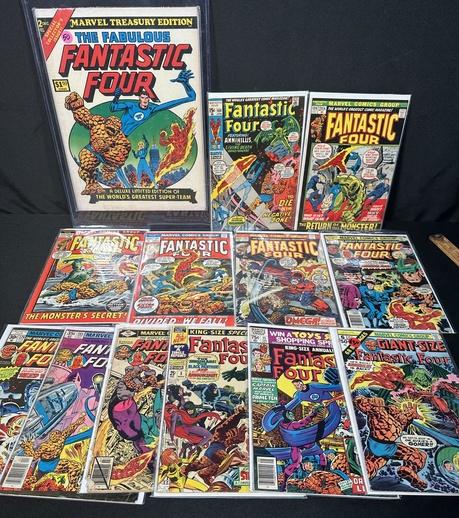 Twelve 1970s Fantastic Four Comics + Marvel Treasury Edition (1 of 14)