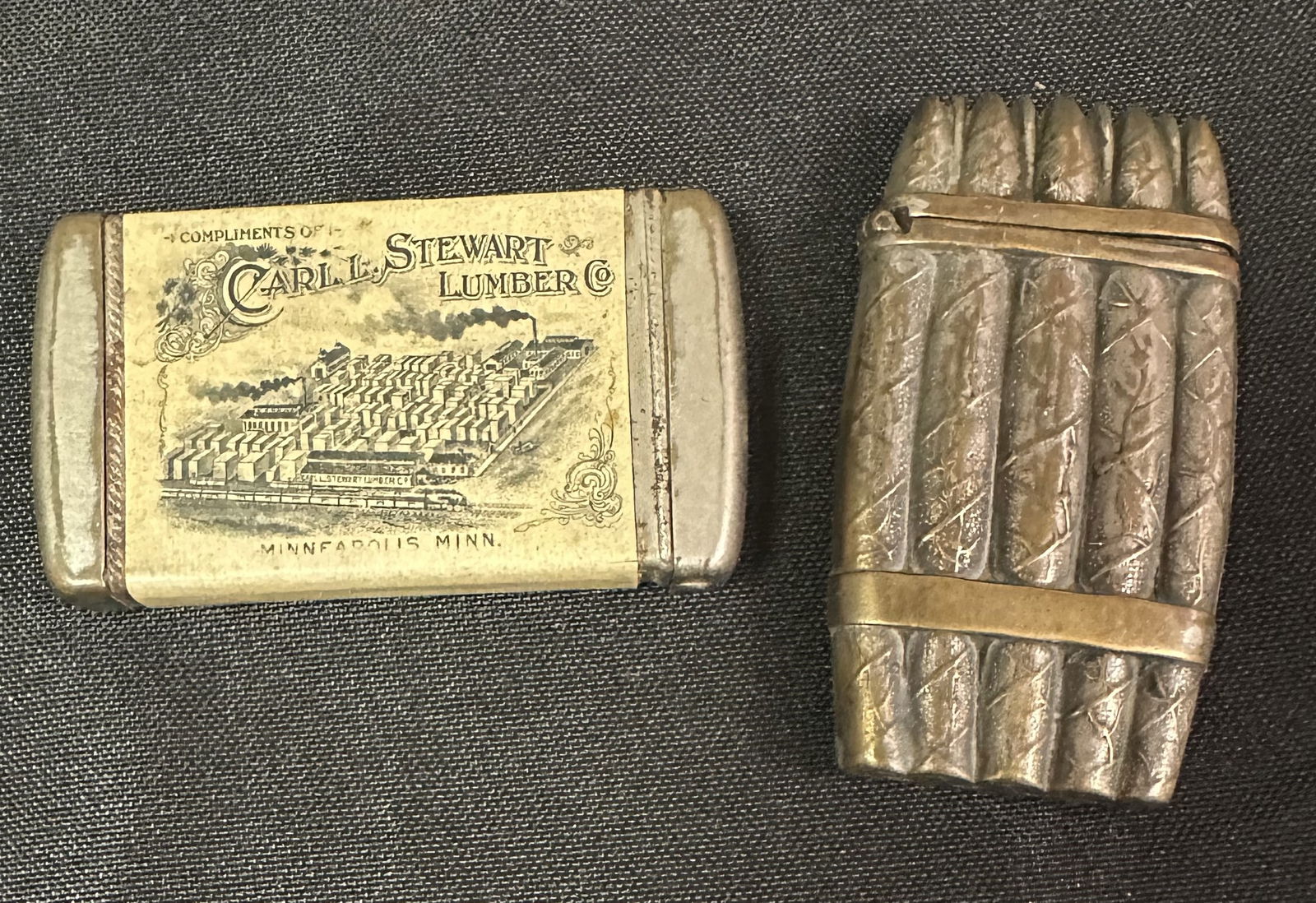 Two Match Safes Advertising and Cigar Bundle Shape (1 of 9)