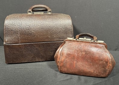 Two Vintage Doctor's Bags, 1 Large and 1 Small
