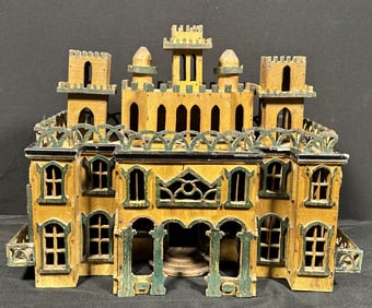 Vintage Wood Large Estate House Model Hand Made