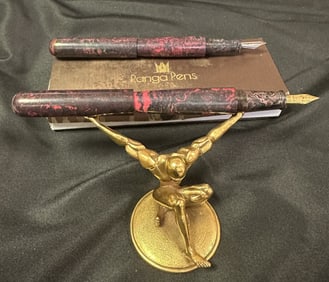 Pair Hand Made Ranga Large Fountain Pens