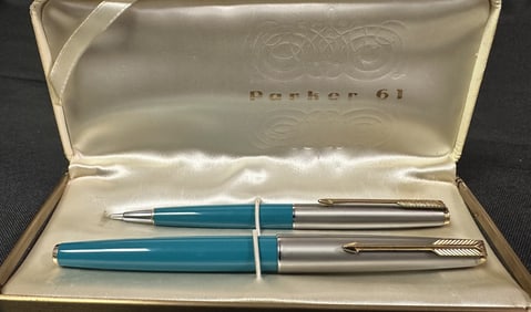 Parker 61 Fountain Pen Set in Turquoise