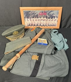 Vintage Army Green Dress Uniformn with Hats, buckle and more