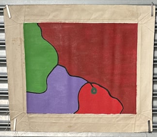 Colorful Modernist Painting Unsigned on Canvas