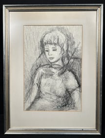 Study of a Young Girl Signed E. Schreiver