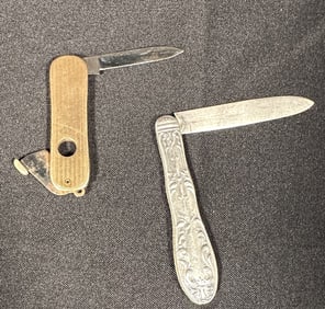 Gold Filled Knife/Cigar Cutter + Sterling EU Knife