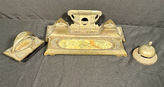Antique Inkwell Desk Set
