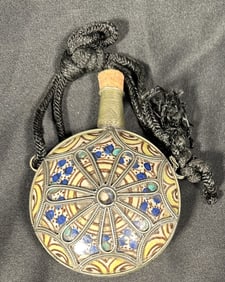 Middle Eastern Enamel Powder Flask
