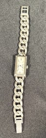 Ladies Sterling Silver Watch and Heavy Chain