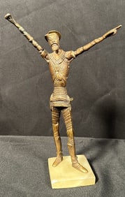Brass Don Quixote Figure on Marble Base
