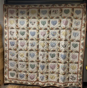 82" Square Heart Quilt