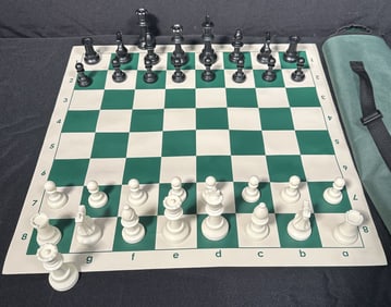 Travel Chess Set in Tube with Shoulder Strap